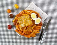 캠핑밥상 로제떡볶이 밀키트 밀떡 국물 치즈 베이컨 간편식 야식 크림소스 막창 김말이 세트 : 마스크쇼핑