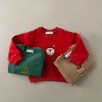 [세일 S XL 2XL] 19000→ 12000 유아 산타 맨투맨 아동 아기 겨울 기모 티셔츠 : 애플 파이