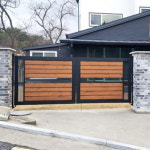 알루미늄 대문 스틸 문 전원주택 농장 도어 자동문용 양개문 사생활 보호형 : 자동 대문