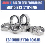 MR115RS 베어링 10PCS 5x11x4mm ABEC-7 취미 전기 RC 자동차 트럭 MR115 RS 2RS 볼 베어링 MR115-2RS Black Sealed : LaOnDream2