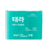 100%천연펄프 3겹 화장지 40m 18롤 물에잘녹는 무형광 두루마리 휴지 : 태라상사
