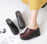 [모브딜라잇] 가보시 웨지 하이힐 뮬 9cm (3color) SJ-hs-LFL216상 : 모브딜라잇