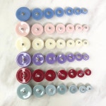 [150ea] 20mm 22mm 연보라 선염 고리핀 반쪽 진주 단추 의류 부착용 부자재 : 새한진주
