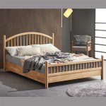 투게더 고무나무 원목 원통형 Q,SS 침대(매트제외)-네추럴 : 진영 가구