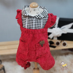 마이제이스 마이제이스 울애기 러블리 레이스 블라우스 골덴 강아지 겨울 올인원강아지옷 : Jace