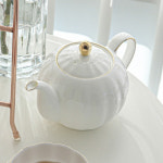 본차이나 펌킨 골드림 티팟 400ml : 아망티