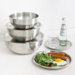 국산 304 스텐 계량 커버 샐러드 믹싱볼 + 전용 트레이 커버 (소) : 리본제이
