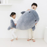 [말랑말랑 모찌 바디필로우] 특왕 모찌쿠션 130cm 엄마고래상어(그레이) 인형 : 코튼토리