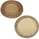 대나무채반 5p 3p 7p세트 소쿠리 광주리 음식 대나무채반 소쿠리 광주리 채반 나무채반 바구니 : 더더몰