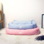 아트멍 체크사각울타리방석 강아지 고양이 사계절 방석 : 끌레르펫
