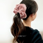 로렌스 대왕 핑크 벨벳 오버사이즈 곱창밴드 스크런치 머리끈 빅 핸드메이드 자체제작 헤어핀 : LORENS