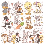 베이비 루니툰 투명 8장 인스 스티커 : 마요다락방::MAYO::