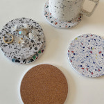 로에드 테라조 무늬 규조토 대리석 컵받침 1번 : 로에드