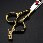 미용가위 커트 헤어컷 이발 헤어 미용 헤어샵 미용실 이발소 애견미용 바버샵 리젠트컷 전문 440c 6 인치 골드 드래곤 컷 헤어 가위 절단... 