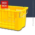 노란 컨테이너 박스 5개 노랑 플라스틱 박스 철손잡이 플라스틱 상자 : redbox