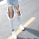 섹시 망사스타킹 그물 팬티 F7311 : 레드랑핑크랑