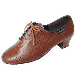 탑드림 여성라틴모던살사사교웰빙댄스화 1100 밤색가죽(통굽4센치 연습화) : 탑드림댄스