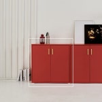 고급 북유럽 다용도 장식장 미닫이 선반 안방 거실 주방 현관 좁은 집 공간 거치대 작은 폭 협탁 낮은 원목 우드 나무 오크 화이트 블랙 여닫이... 