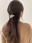 creation france (6컬러) 셀룰로오스 스톤 큐빅 리프 고급 8cm 헤어 볼륨 통통 자동핀 머리핀 : p.peridot