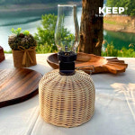 KEEP 라탄 이소가스 워머 감성캠핑 용품 소품 호롱 불 케이스 차박 랜턴 : KEEP