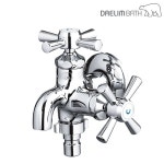 대림바스 수도꼭지 2구 커플링 가로꼭지 십자핸들 발코니 세탁수전 DL-G4541 : 욕실마켓