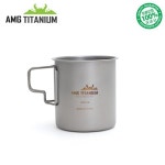 AMG티타늄 티타늄 싱글머그컵샌딩450ML 캠핑용품 백패킹 티탄컵 머그잔 폴딩컵 : 알캠몰