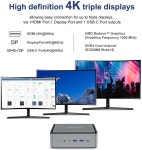 HM50 Mini PC, AMD Ryzen 5 4500U 6C/6T Processor 데스크톱 컴퓨터 : 판다오라