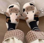 동물 양털 쿠션 귀여운 학생 사무실 방한 겨울 뽀글이 강아지 털 실내화 거실화 슬리퍼 : 내공간5평