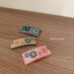 러블리 꽃 자수 똑딱핀 유아머리핀 아기헤어핀 : 몽쁘띠데이지