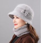 앙고라버킷햇 앙고라모자 중년 여성 모자 벙거지 엄마 할머니 선물 가을 겨울 여자 : 한국코리아