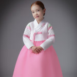 AW083 여연분홍흰꽃수 고급 아동 유아 어린이 돌 여아 금동이 한복 : 금동이 한복