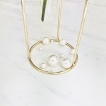 [100ea]반구멍 18mm 20mm 미색 아이보리 진주 구슬 부자재 시드비즈 공예 재료 : 새한진주