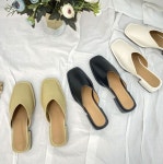 [모브딜라잇shoe] 스퀘어 스티치 V 블로퍼 3cm (3color) g1141 : 모브딜라잇