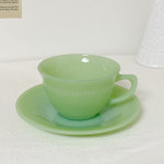 빈티지 파이어킹 Jadeite Jane Ray 컵앤소서 앤틱찻잔 : 작은가게 동백