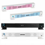 게이밍 RGB LED 스피커 PC방 컴퓨터 분리형 사운드바 2채널 소형 PC 우퍼 스피커 : 분홍지팡이