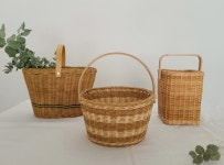 나무 손잡이 우드 핸들 바구니 만들기 DIY 라탄공예재료 : 자연 라탄