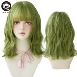 스타일 컬러 통 가발 가짜 머리 카락 올리브 그린 딥 웨이브 앞 여성용 파티  코스프레 : 제이브로드