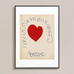 Heart of love 앙리 마티스 드로잉 아트 프린트 : 커런트브라운