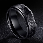 티타늄 스틸 남성 반지 남자 패션 메탈 써지칼 검지 : 원더지니스토어