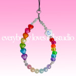 비즈키링 ver69 triple rainbow beaded keyring 트리플 레인보우 키링 [렛채스튜디오] : 렛채스튜디오