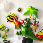 로나파티 빅 공룡 풍선 그린 티라노 사우르스 모양 은박 어린이집 생일 장식 : RONA PARTY