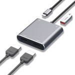 뉴비아 4in1 듀얼 Type C HDMI 멀티 USB 허브 분배기 그레이 SDC-H2200 : 뉴비아