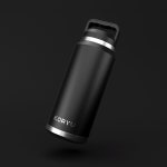 코누 미니보온병 보냉병 보온물통 보온물병 대용량 등산용 블랙 580ml : KONU