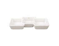 월포스 월드벨멜라민 백청아꽃 독도직사각3절 3칸 나눔 찬기 업소용그릇 : 365주방마켓