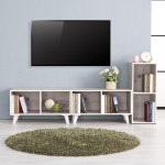 빌라 오피스텔 오픈 책수납 TV거실장 세트 (6색) 앤틱 : 자르파라