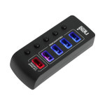넥시 USB허브 유전원 USB3.0 5포트 개별스위치 NX1231 : 리버네트워크