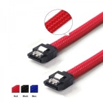 50cm Sata3 7pin 데이터 케이블 6 기가바이트/초 Ssd Hdd 하드 디스크 드라이브 코드 라인 나일론 브레이드 흰색 빨간색 슬리브... 