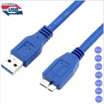 USB 3.0 유형 A-마이크로 B 케이블 초고속 데이터 동기화 코드, 외장 하드 드라이브 디스크 HDD PC 노트북 3M 5m : 홈인더플렉스