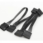1PC 블랙 하드 드라이브 HDD SSD PC 서버 DIY 4Pin IDE Molex To 5-포트 15Pin SATA 고품질 전원 케이블 코드 리드 18AWG 와이어... 