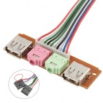 I/0 오디오 출력 입력 컴퓨터 케이스 커넥터 용 듀얼 USB 전면 패널 보드 케이블, 모든 1.0 또는 2.0 마더 지원 : 홈인더플렉스